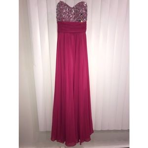 Gorgeous Hot Pink Junior Size Evening Gown